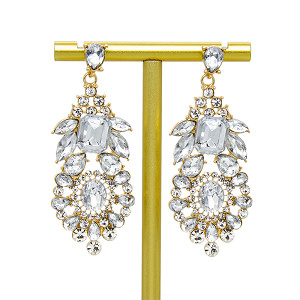 Crosss Design Fashion Jewelry Earrings أقراط الثريا الذهبية الماسية