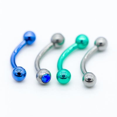 الكريستال الأزرق جوهرة الحاجب الحديد ثقب المجوهرات 316L الفولاذ المقاوم للصدأ 8 ملليمتر