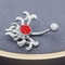 بلورات حمراء 316 جراحيًا من الفولاذ المقاوم للصدأ للثقب مجوهرات هيبوالرجينيك