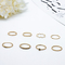 عناق قابل للتعديل خاتم الزواج التيتانيوم مجموعة سبائك الذهب خاتم الماس الشفاف 5pcs