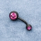 الوردي الزركون الثقب زر البطن مجوهرات 316 الفولاذ المقاوم للصدأ OEM ODM