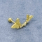 كريستال أقراط ذهبية مزدوجة على شكل فراشة ترصيع 316 من الفولاذ المقاوم للصدأ 8 مللي متر