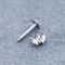 316 الفولاذ المقاوم للصدأ Labret ثقب المجوهرات 16G 8MM شريط طويل أوبال Labret مسمار