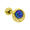 حلق مجوهرات ثقب الغضروف Daith على شكل قمر مجوف مرصع بجوهرة أوبال